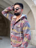 سویشرت دکمه ای کلاه خز - Image 2