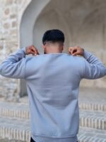 سویشرت داخل پنبه مردانه طوسی - Image 2