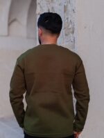 سویشرت داخل پنبه مردانه سبزی لجنی - Image 2