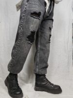 شلوار جین مردانه زغالی بالنسیاگا [balenciaga]، مدل فول مام – کد110 - Image 2