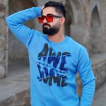 سویشرت داخل پنبه مردانه آبی یخی