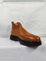 بوت چرمی مردانه طراح (کلاسیک) قهوه ای - Image 3