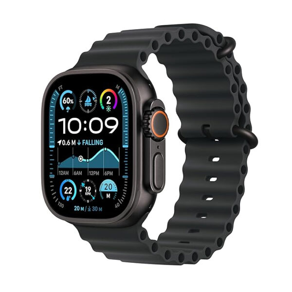 ساعت هوشمند اپل مدل Ultra 2 Black Titanium Case Ocean Band 49mm