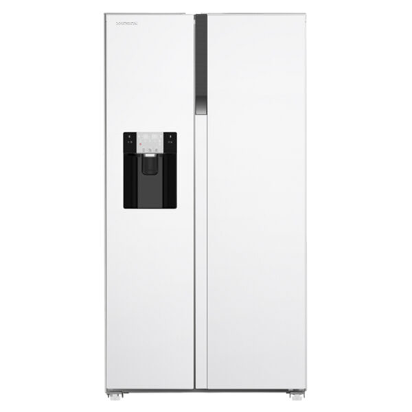 یخچال فریزر ساید بای ساید 28 فوت ایکس ویژن مدل HS600-WI/SI، دارای آب سردکن و یخساز اتوماتیک، با ارتفاع 177، عمق 73 و پهنای 91 سانتی متر، میزان مصرف انرژی A++، دارای 4 طبقه در یخچال و 4 طبقه در فریزر