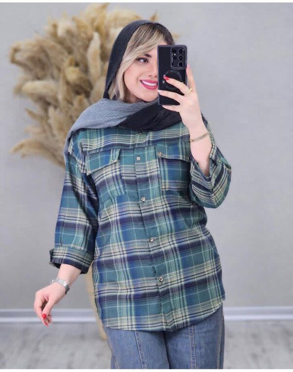 شومیز پیراهنی چهارخونه