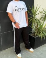 ست تیشرت و اسلش Manchester City سفید مشکی - Image 2